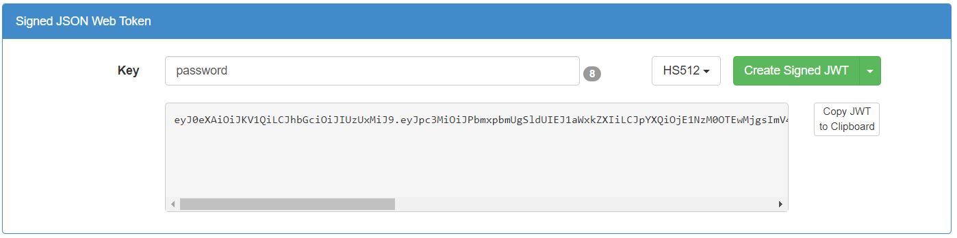 Signed JSON Web
Token